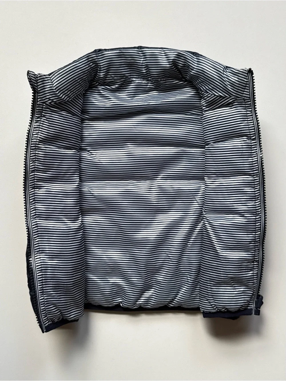 Petit Bateau Baby Unisex Reversible Quilted Puffer Vest - Navy & White - 18M